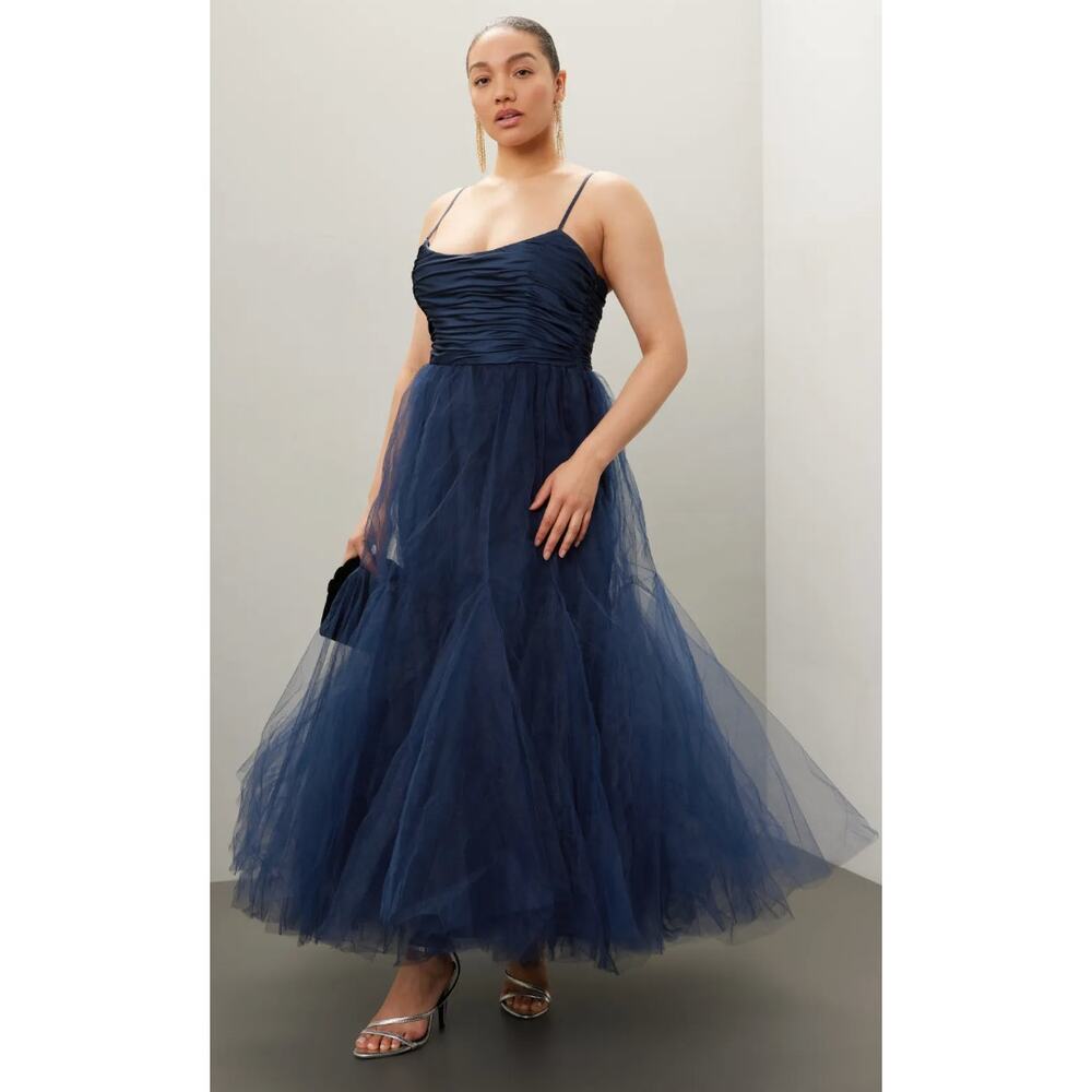 Hutch Navy Blue Midi Dress